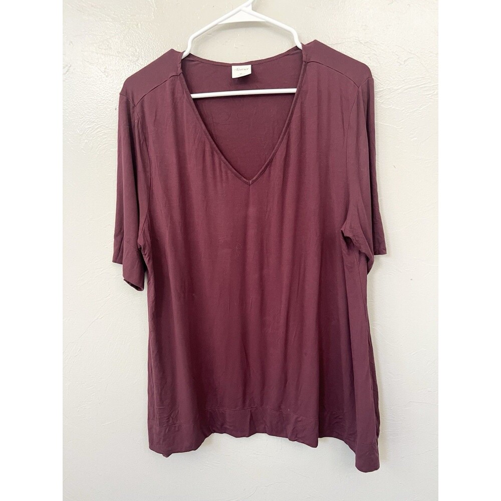 Soma T Shirt Size XL Maroon 1/2 Sleeve Rayon Spandex Stretch Short Sleeve Top